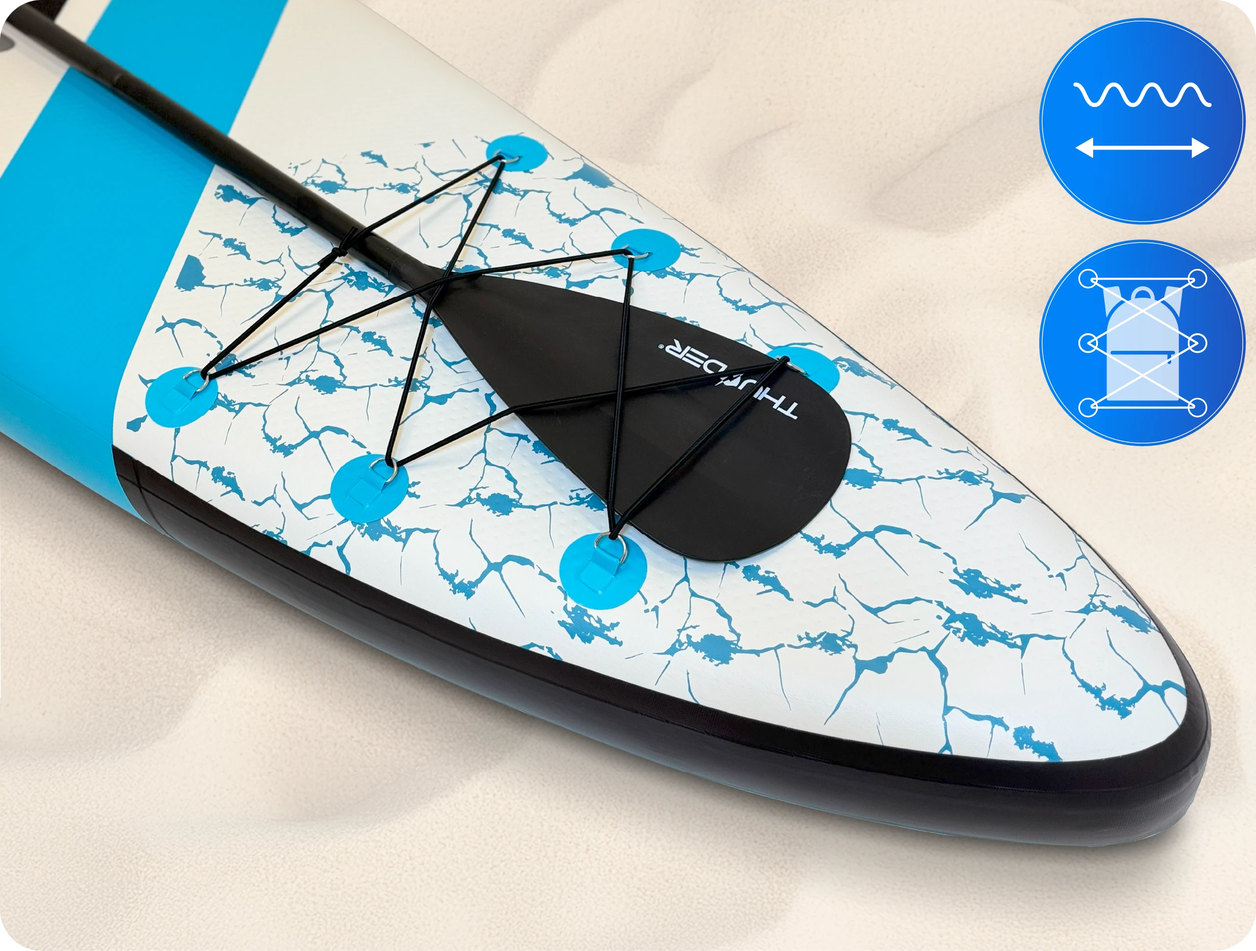 Gepäcknetz mit elastischer Leine