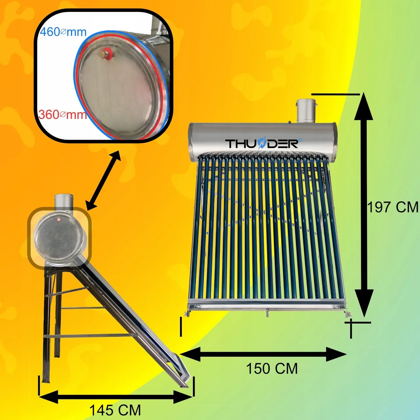 Abmessungen des 300L-Tanks