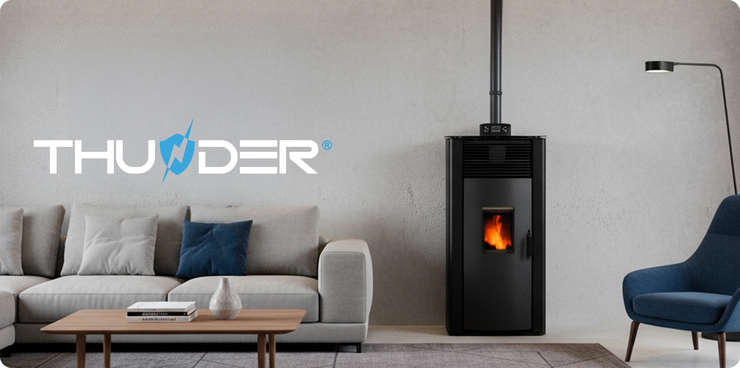 Freistehender Pelletsofen 12 kW – THUNDER ARIA-BLACK