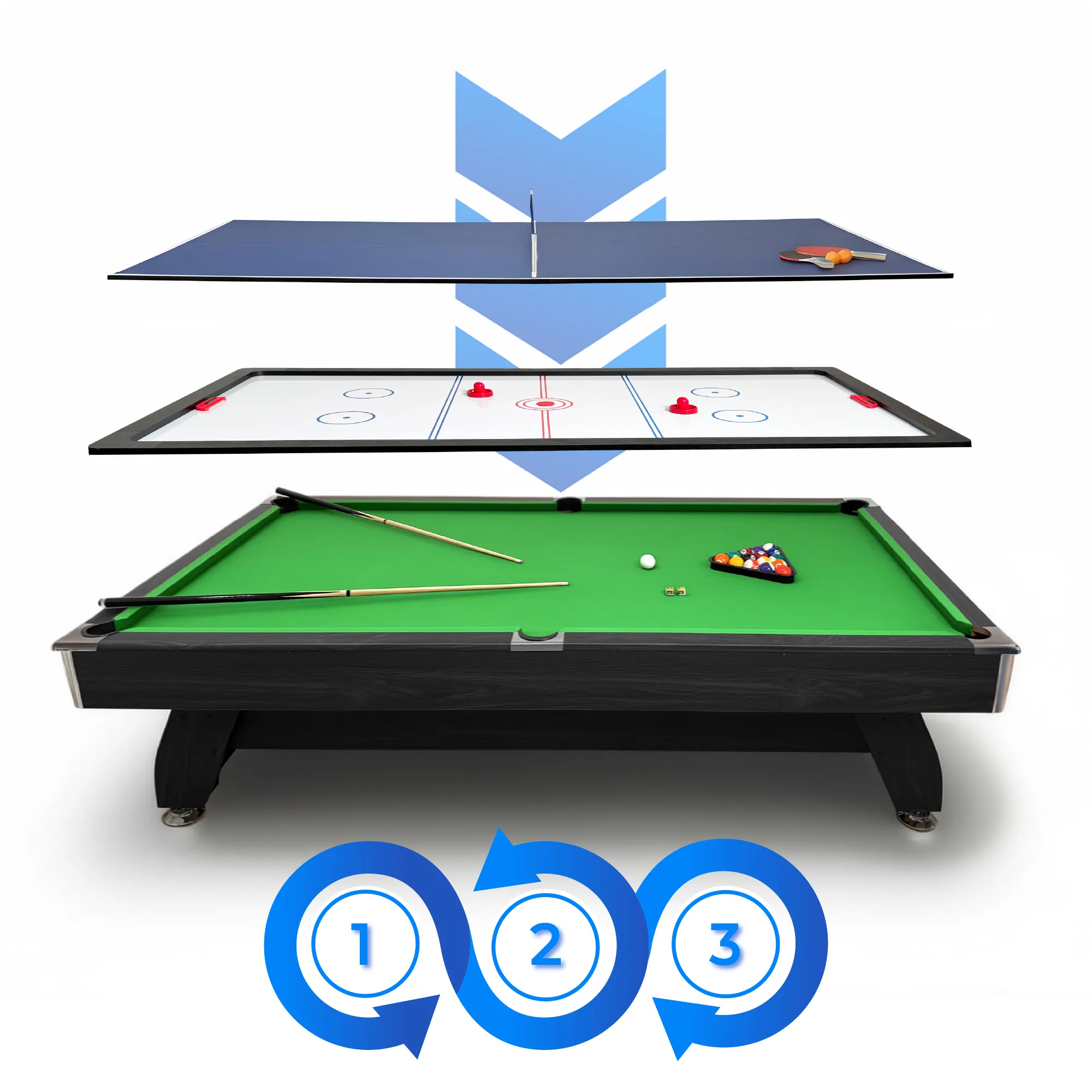Billardtisch-Set BOLD-BLACK-8FT