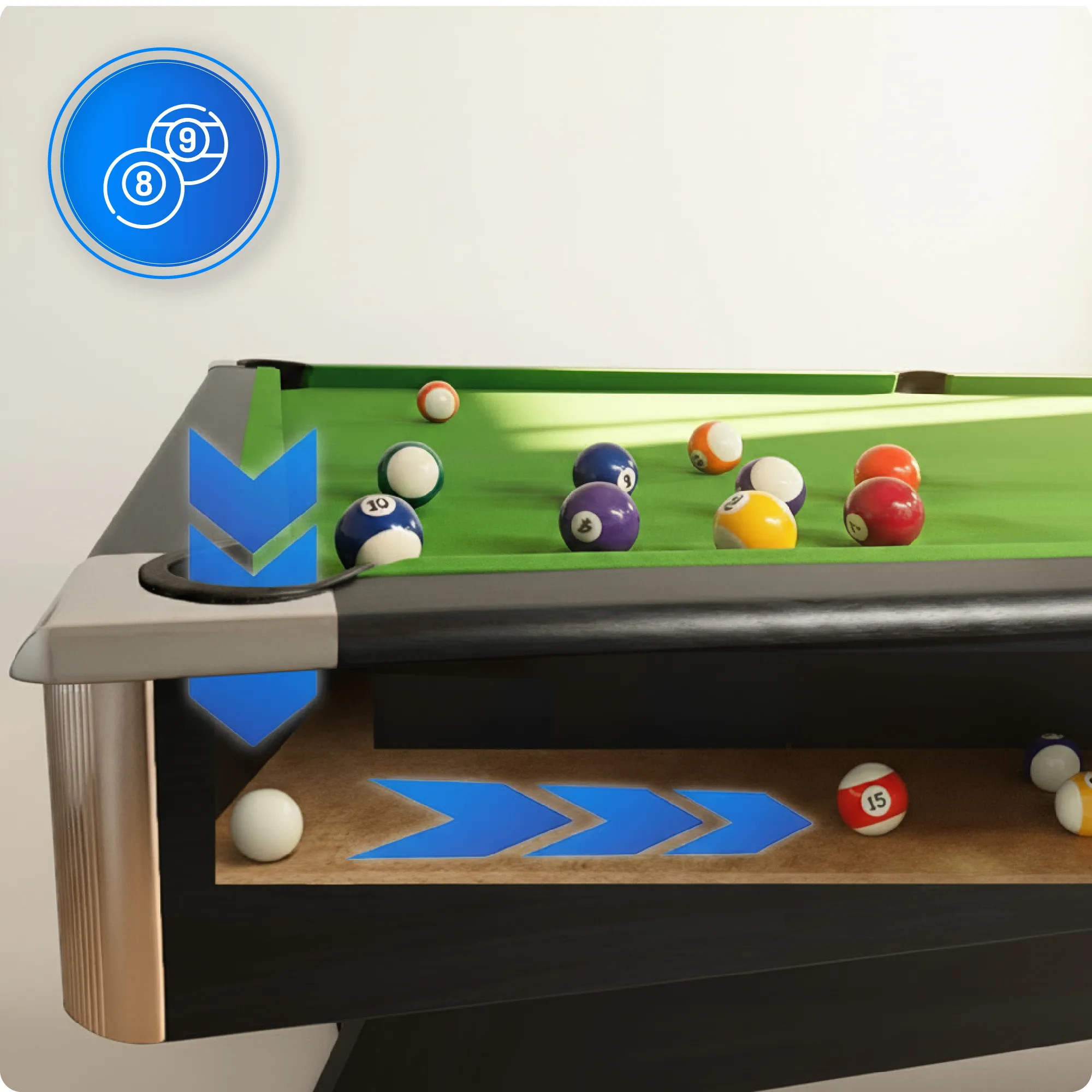 Billardtisch-Set BOLD-BLACK-7FT
