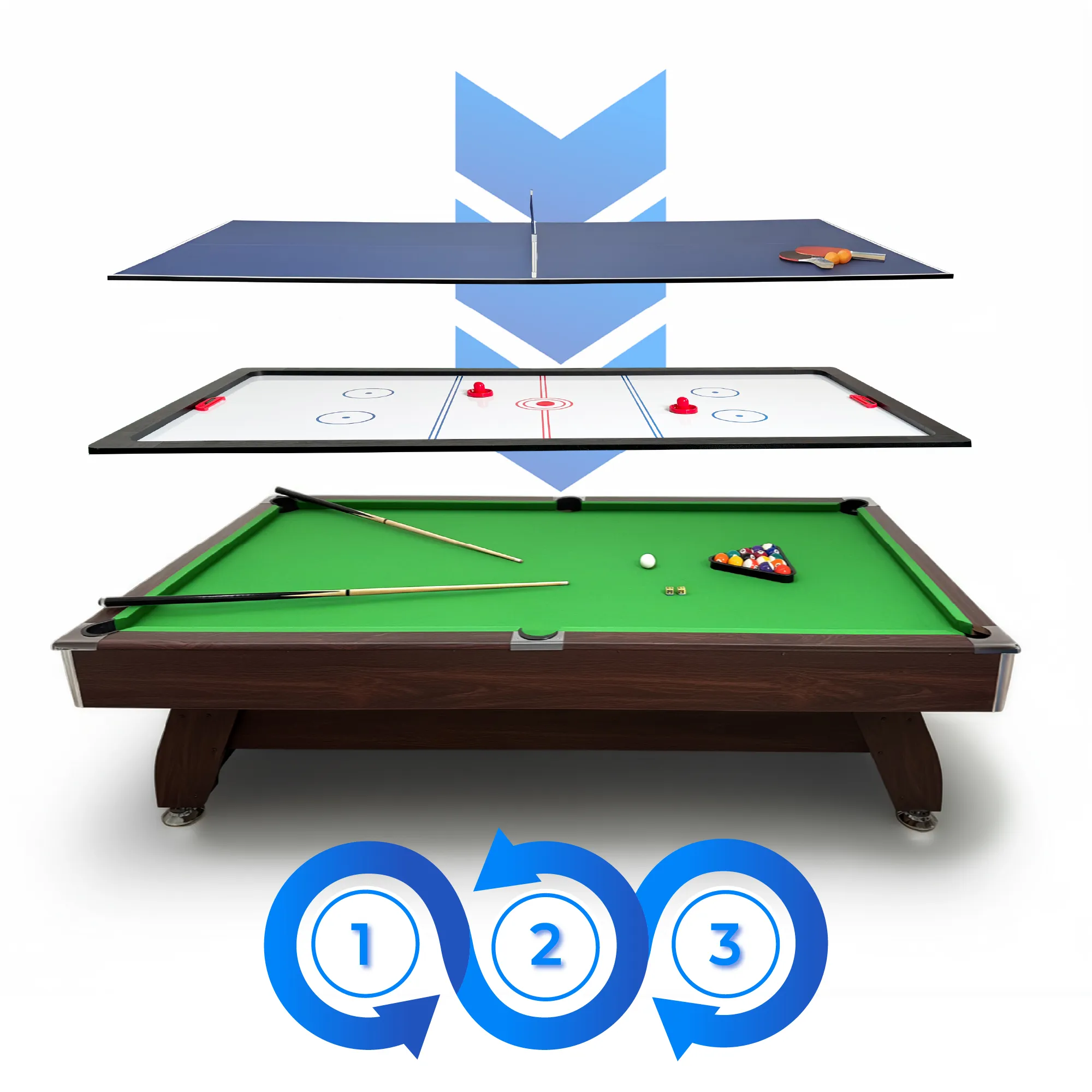 Billardtisch-Set BOLD-BLACK-8FT