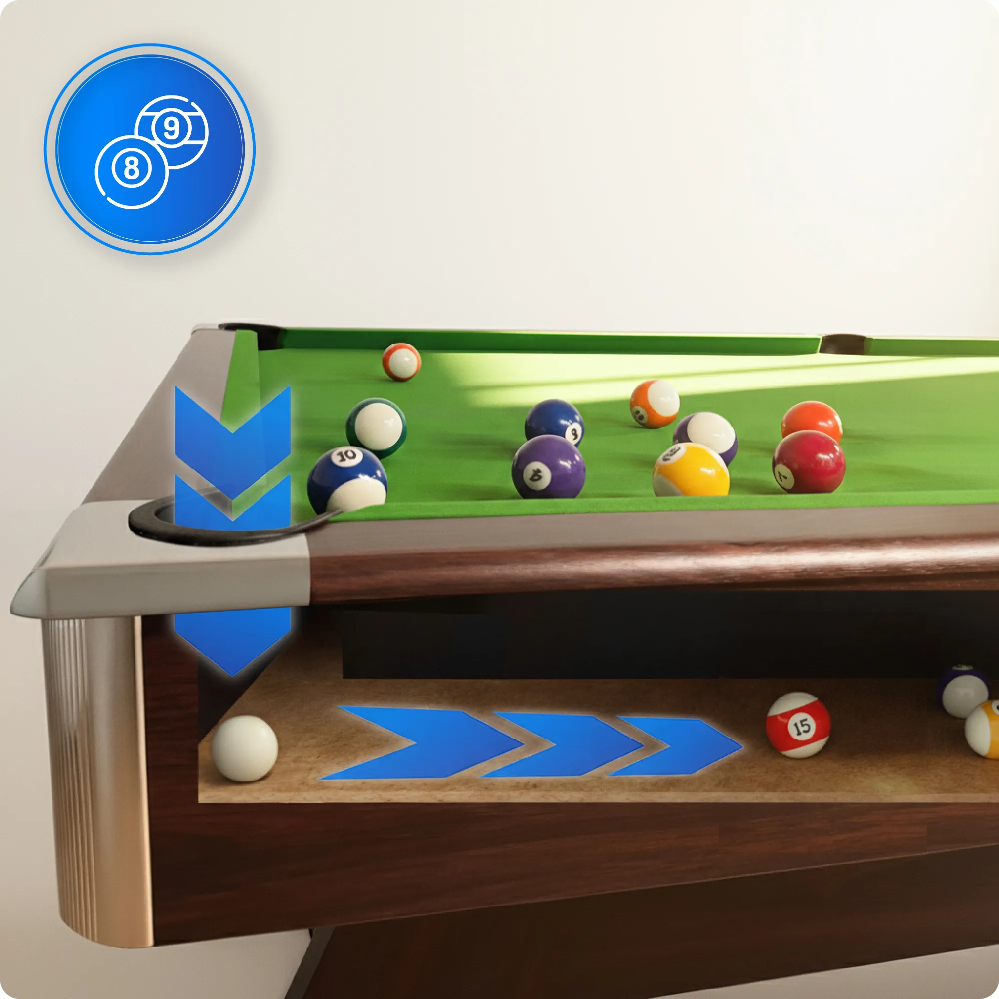 Billardtisch-Set BOLD-BLACK-8FT