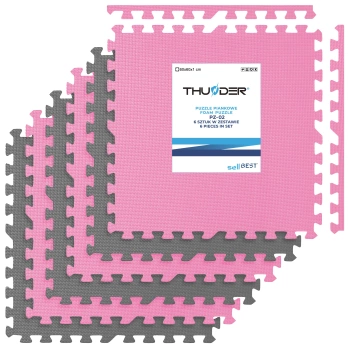 Puzzle-Trainingsmatte rosa-grau 60x60cm THUNDER