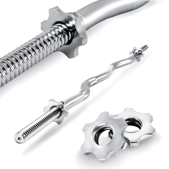 Leicht gebogene SZ-Hantelstange mit Schraubverschluss 120 cm 30 mm THUNDER