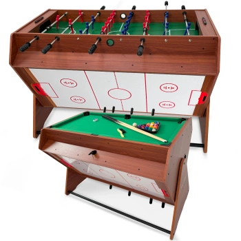THUNDER SMART 3-in-1 drehbarer Spieltisch aus Holz 