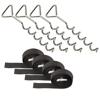 Verankerungen für Trampoline (4 Stück).)