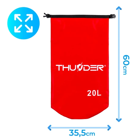 Wasserdichter Packsack 20 L THUNDER rot