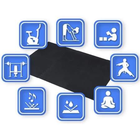 Puzzle-Trainingsmatte schwarz 60x60cm THUNDER