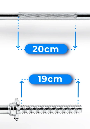 Gerade Schraubverschluss-Hantelstange 120 cm 30 mm THUNDER