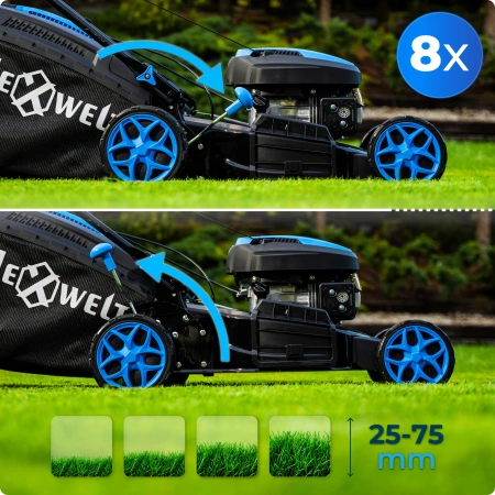 Benzin-Rasenmäher Hexwelt HW-KS-150 46cm 2,6kW mit Radantrieb