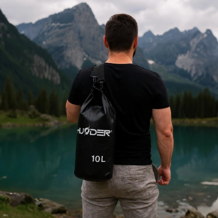 Wasserdichter Packsack 10 L THUNDER schwarz