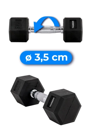 Hexagonale Hantel 5 kg THUNDER