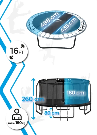 THUNDER INSIDE ELITE 16FT Trampolin (488 cm) BLACK