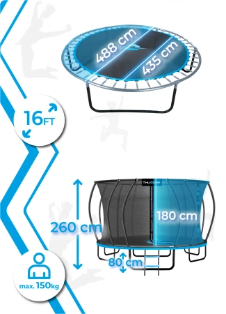 THUNDER INSIDE ULTRA 16FT (488 cm) BLUE Trampolin