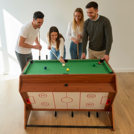 THUNDER SMART 3-in-1 drehbarer Spieltisch aus Holz 