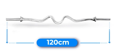 Stark gebogene SZ-Hantelstange mit Schraubverschluss 120 cm 30 mm THUNDER