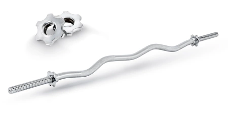 Leicht gebogene SZ-Hantelstange mit Schraubverschluss 120 cm 30 mm THUNDER