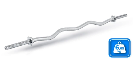 Leicht gebogene SZ-Hantelstange mit Schraubverschluss 120 cm 30 mm THUNDER