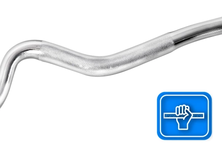 Stark gebogene SZ-Hantelstange mit Schraubverschluss 120 cm 30 mm THUNDER