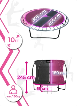 THUNDER INSIDE ULTRA 10FT (305 cm) PINK Trampolin