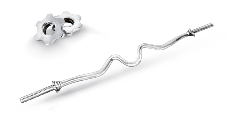 Stark gebogene SZ-Hantelstange mit Schraubverschluss 120 cm 30 mm THUNDER