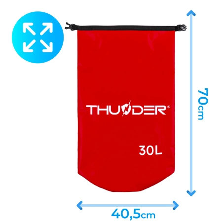 Wasserdichter Packsack 30 L THUNDER rot