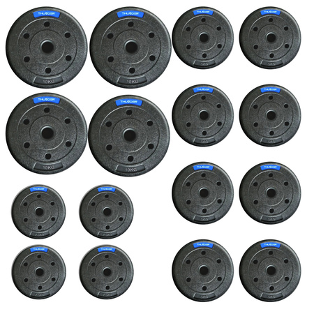 Bitumen-Gewichteset der Marke THUNDER 4x10 kg + 8x5 kg + 4x2,5 kg