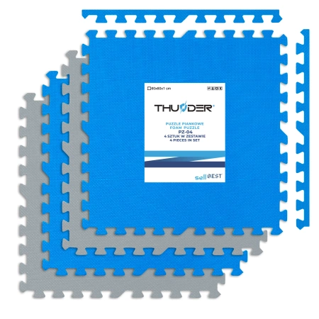 Puzzle-Trainingsmatte blau-grau 60x60x2cm THUNDER