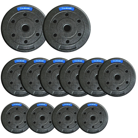 Bitumen-Gewichteset der Marke THUNDER 2x10 kg + 6x5 kg + 4x2,5 kg