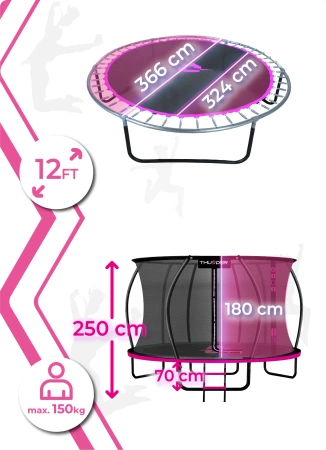 THUNDER INSIDE ULTRA 12FT (366 cm) PINK Trampolin
