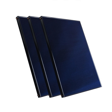 Solarset mit drei 2,5 m² Flachkollektoren, ohne Solarkabel und ohne Speicher