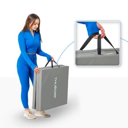 Gymnastikmatte grau 180x60x5 THUNDER