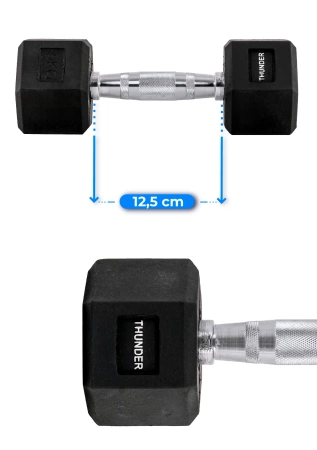 Hexagonale Hantel 5 kg THUNDER
