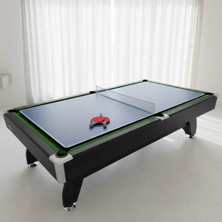 THUNDER Billardtisch mit Becken/Tischtennisplatte 8FT - BOLD-BLACK