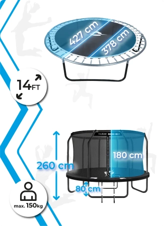 THUNDER INSIDE ELITE 14FT Trampolin (427cm) BLACK